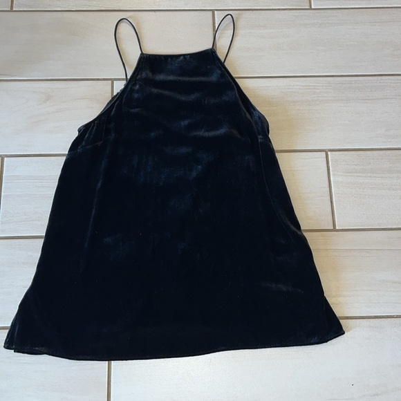 Cami NYC Black Lace Up Velour Tank Top - Picture 5 of 8